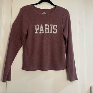 Pink Republic Women's Burgundy Paris Waffle Textured Top Size XL